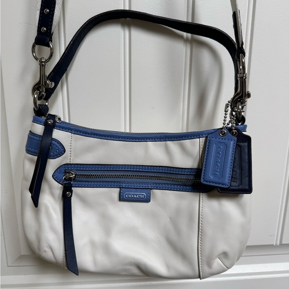 Coach Daisy Spectacular Off-White and Blue Shoulder Bag with Crossbody Strap - Picture 3 of 12
